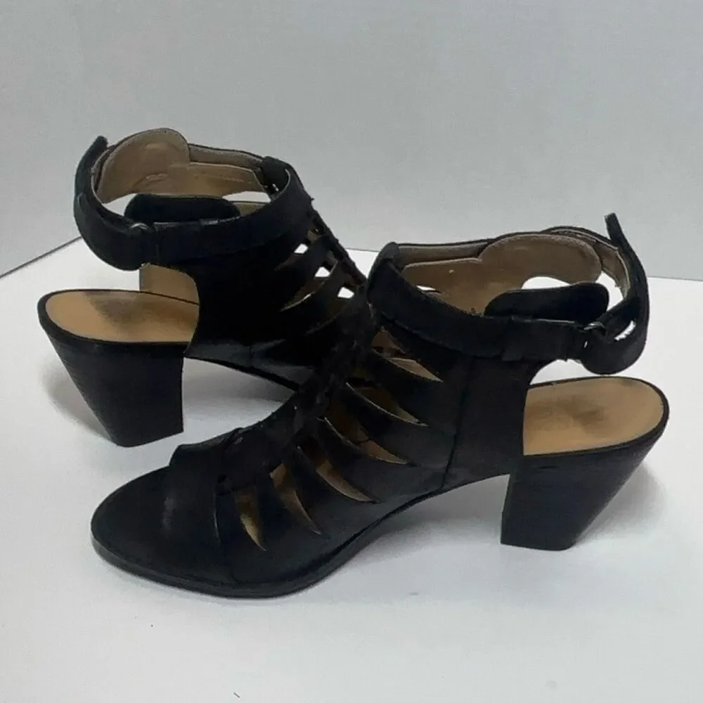 Naturalizer Talan Sandals Black Fabric Open Toe Caged Design 10M